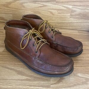 Sperry Top Sider Men's 10 M US Brown Leather Chukkas Moc Toe Ankle Boots